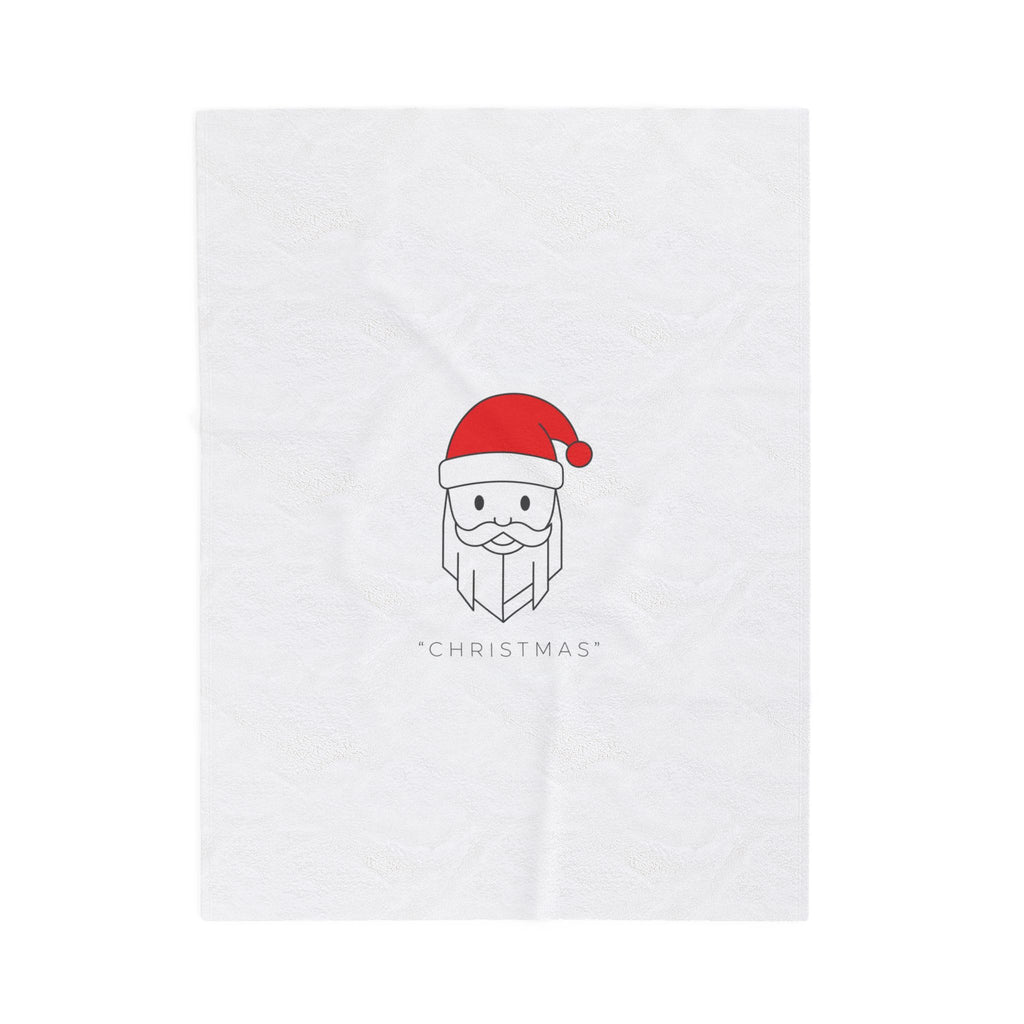 Minimal Santa Graphic Velveteen Plush Blanket | Modern Santa, Geometric Christmas
