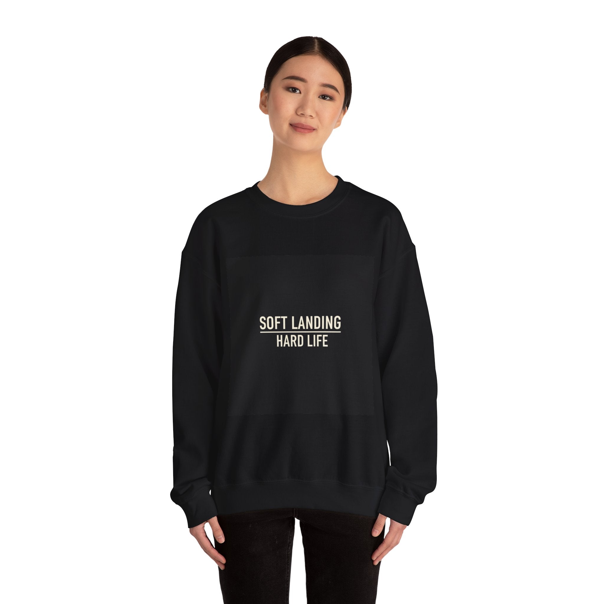 Soft Landing Hard Life sweatshirt | Gen-Z slang, internet lingo crewneck