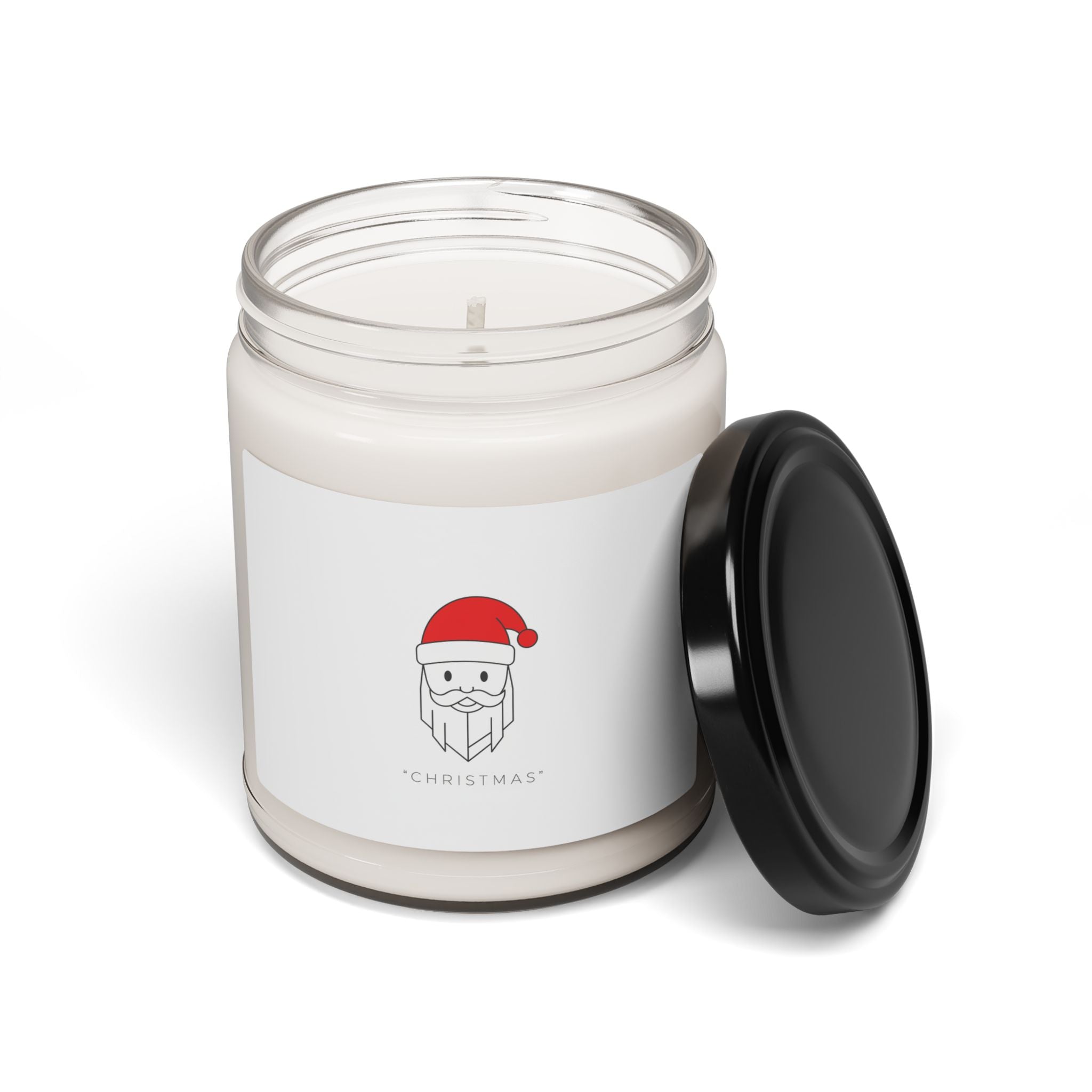 Minimal Santa Graphic Soy Candle, Modern Santa | Geometric Christmas
