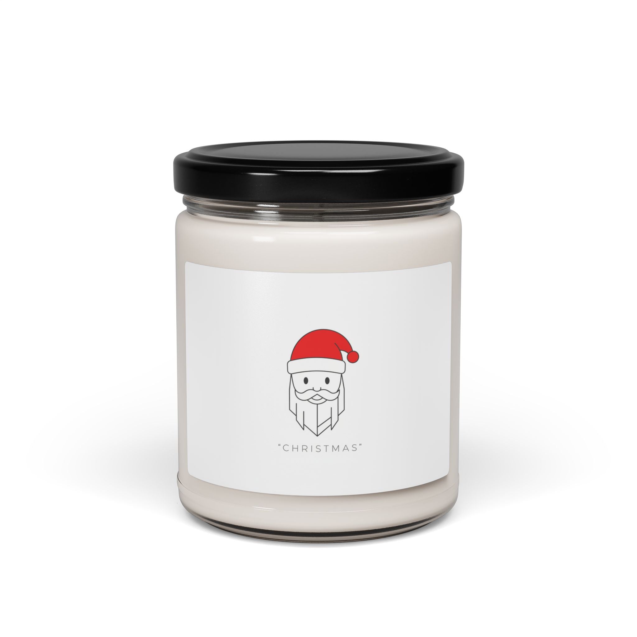 Minimal Santa Graphic Soy Candle, Modern Santa | Geometric Christmas