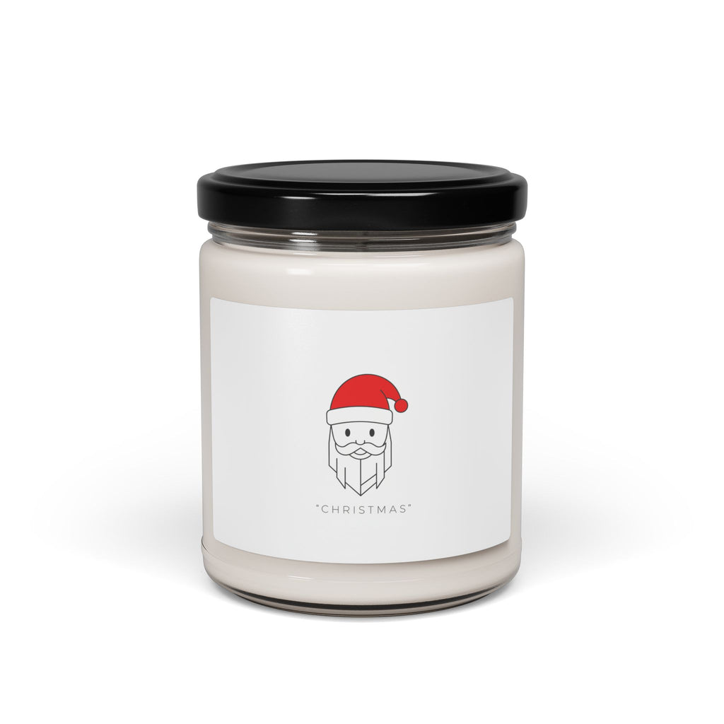 Minimal Santa Graphic Soy Candle, Modern Santa | Geometric Christmas