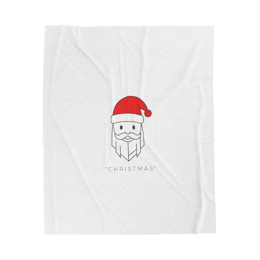 Minimal Santa Graphic Velveteen Plush Blanket | Modern Santa, Geometric Christmas