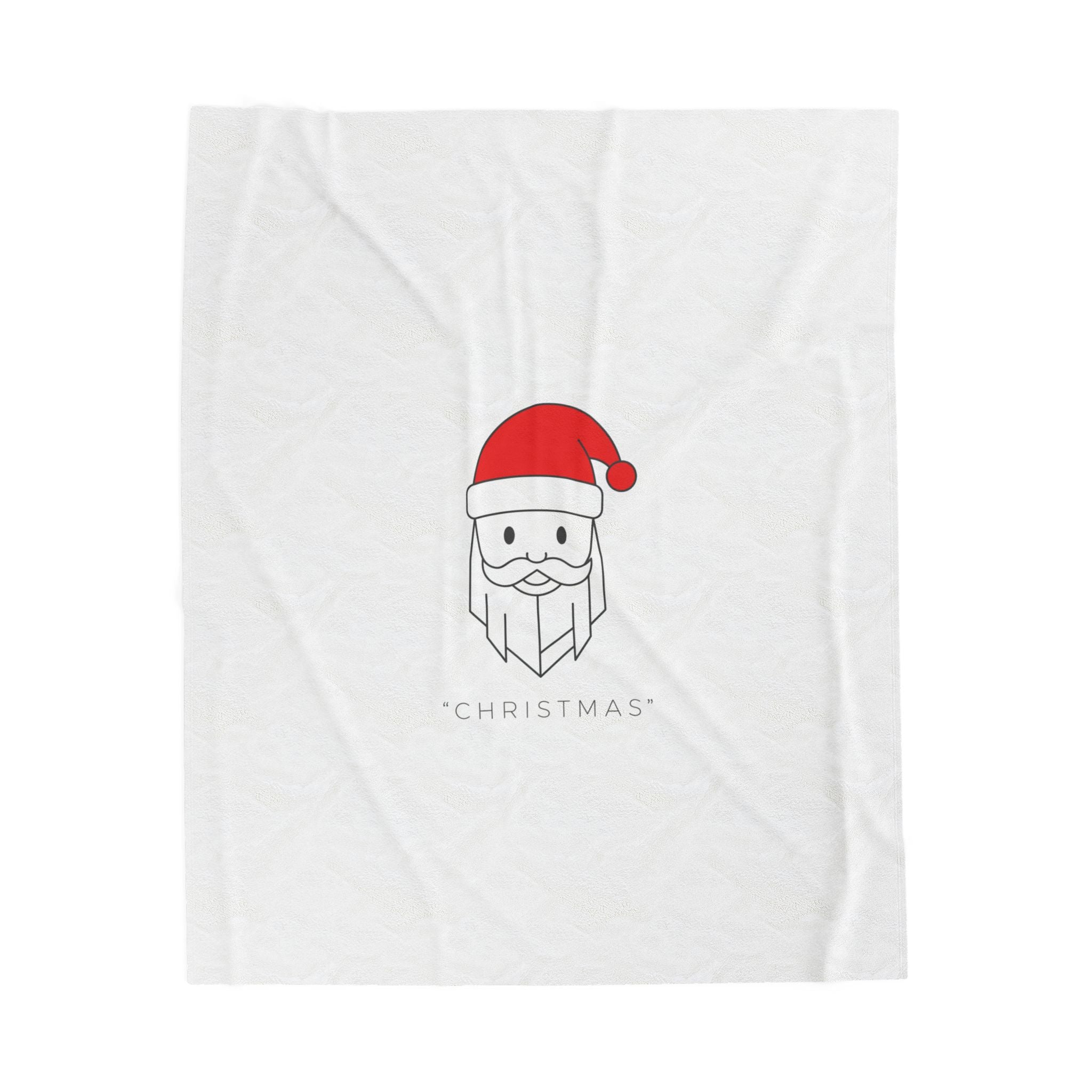 Minimal Santa Graphic Velveteen Plush Blanket | Modern Santa, Geometric Christmas