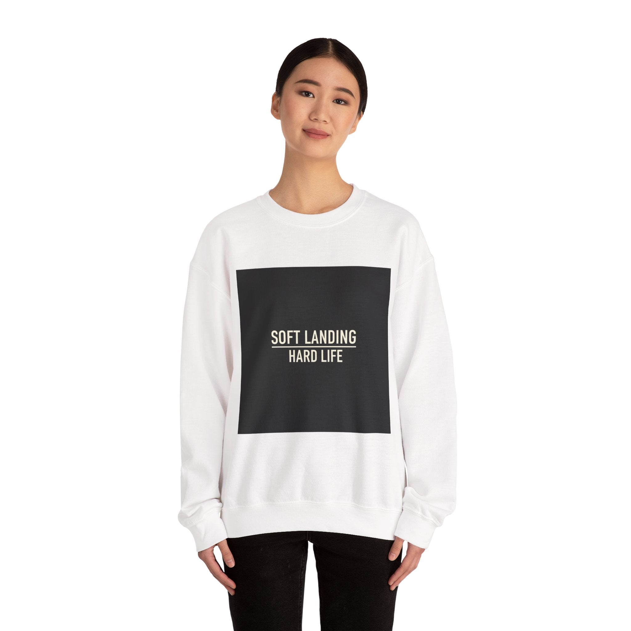 Soft Landing Hard Life sweatshirt | Gen-Z slang, internet lingo crewneck
