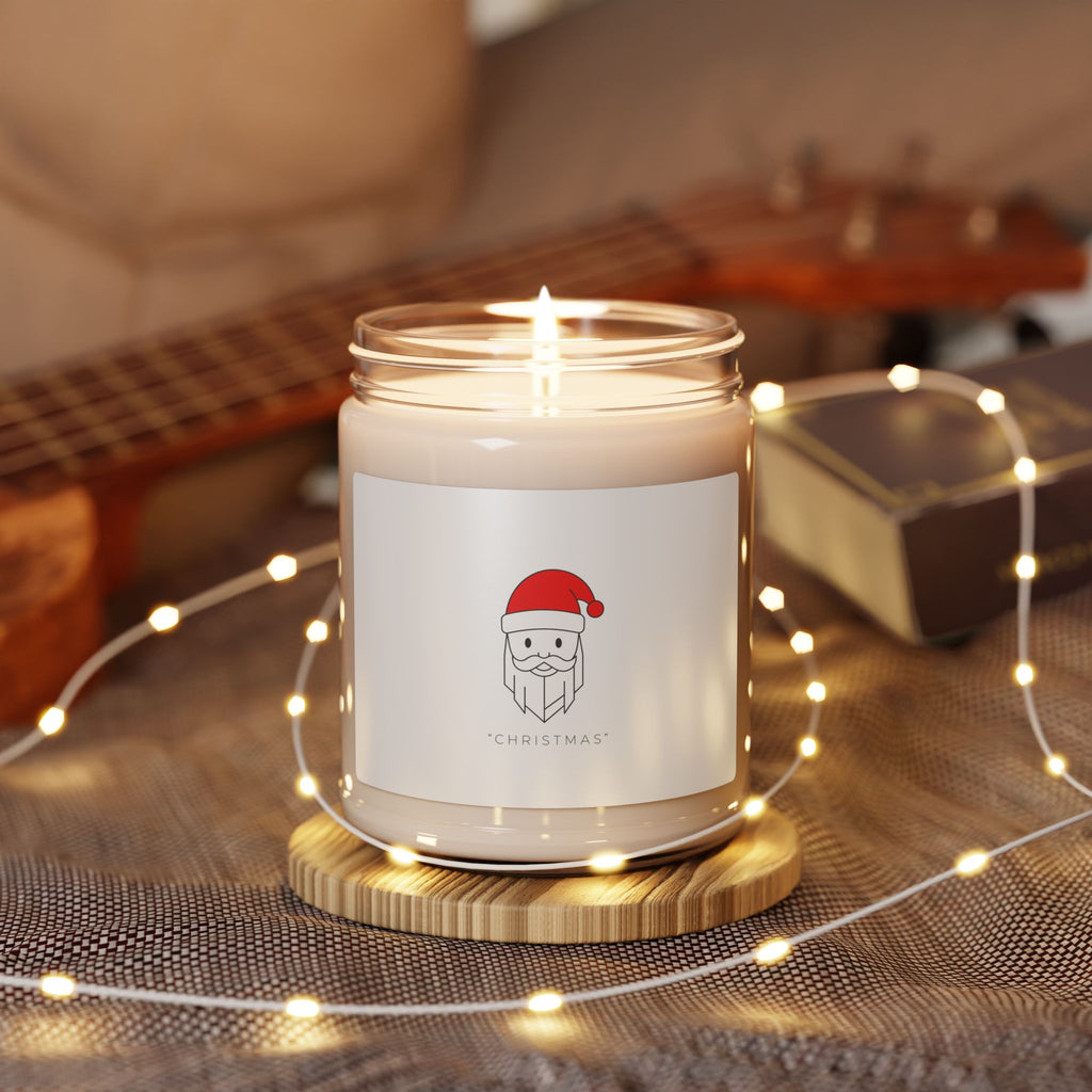 Minimal Santa Graphic Soy Candle, Modern Santa | Geometric Christmas